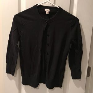Black J Crew Claire Cardigan S 3/4 Sleeve